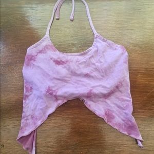 Purple tie dye halter crop